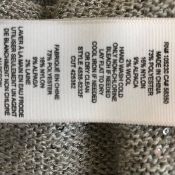 Joie Gray Silver Sequin Pullover Sweater Alpaca wool Blend - Picture 11 of 12